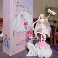 37cm Sailor Moon Anime Figure Gk Tsukino Usagi Chibichibi Sailor Cosmos Statue Pvc Action Figurine Collectible Model Gift