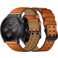 22mm Genuine Leather Strap For Amazfit GTR 4 3 Pro 2 2e Replacement WatchStrap band For Amazfit Stratos 2 3 Bracelet wristband