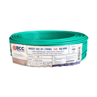 สายไฟ BCC รุ่น 60227 IEC 01 (THW) 1x6 SQ.MM. ขนาด 100 ม. สีเขียว
