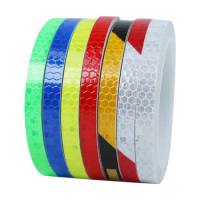 8M Car Reflective Sticker DIY Motorcycle Decal Sticker Colorful Bicycle Rim Stickers Safety At night Universal Decorative Strips