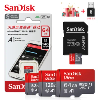 SanDisk A1 128GB Micro SD Card 64GB Memory Cards 256GB Class 10 Flash Drive Cards 32GB cartao de memoria For Phone + Card Reader