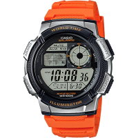 CASIO 卡西歐 10年電力手錶 送禮首選-橘 AE-1000W-4B
