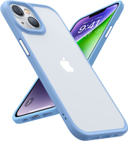 【日本代購】TORRAS 手機殼 半透明 美軍MIL規格 iPhone 14/13 藍色