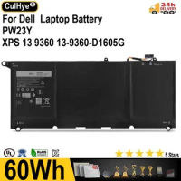 PW23Y 7.6V 60WH Replacement New Laptop Battery for DELL XPS 13 9360 Series RNP72 TP1GT