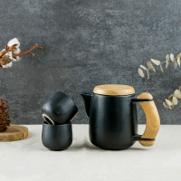 Lumosh - Eil Ceramic Teko Teh Set Kayu Peralatan Tea Tea Tea Tea