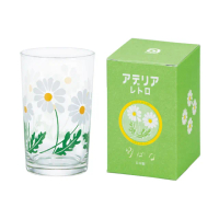 【ADERIA】日式玻璃水杯 200ml 1入 雛菊款 昭和復古系列(玻璃杯 水杯 飲料杯)