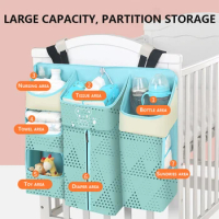 Portable Baby Crib Hanging Storage Bag Baby Cot Bed Crib Organizer Toy Diaper Pocket for Newborn Crib Bedding Set Baby Stuff Sac