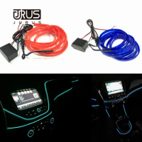 JURUS 2Meter EL Cold Ambient Light Car Interior Foot Lamp Decoration EL Wire Sew Flexible Led Neon Strip 12V Inverter Universal