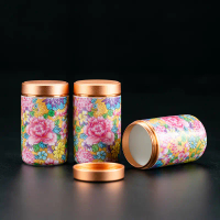 Multifunctional exquisite storage jar, enamel tea canister, ceramic mini small tea jar with metal li