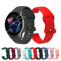 For Amazfit GTR 3 Pro 4 2 2E/47mm Samrtwatch Band 22mm Silicone Sport Strap For Huami Amazfit Bip 5/Pace/Stratos 3 2S 2 Correas