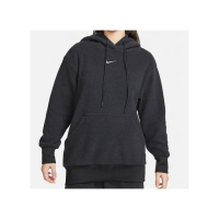 【NIKE 耐吉】女款 灰黑色 長袖 連帽 搖粒絨 上衣 DQ6841-010