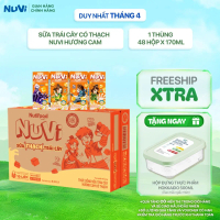 Thùng 48 Hộp Thức Uống Sữa Trái Cây Có Thạch NuVi Hương Cam 170ml