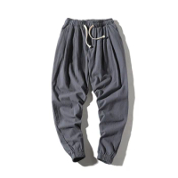 2023 Summer New Men's Large Linen Pants Men's Thin Loose Casual Pants Harun Pants Cotton Linen Pants