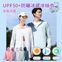 UPF50+防曬冰感冰涼衣 - 男款(防曬涼感衣 薄長袖外套 涼感外套 防紫外線 抗UV 騎車外套)