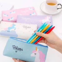 20 Pcs Cute Rainbow Unicorn Pencil Case Creative Small Fresh Kawaii Pencil Bags Student Korean Stationery Back To School