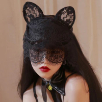 Sexy Cosplay Party Masquerade Headwear Lace Veil Cute Cat and Rabbit Ears Cosplay Headband Hairpin Women Cosplay Anime