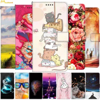 Fashion Print Cats Cover For Samsung Galaxy M51 A41 A21 Wallet Flip Covers For Galaxy A91 A71 A51 Leather Case Cute Print Etui