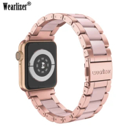 Wearlizer for Apple Watch Band Stainless Steel 40mm 41mm 45mm 44mm Butterfly Strap for Apple Watch Series 8 7 SE 6 5 4 3 2 1