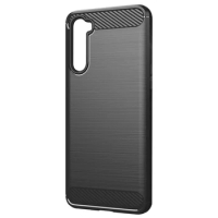For OnePlus Nord Case Black Slim Fit Flexible TPU Case Brushed Texture Soft Protective Cover for OnePlus Nord