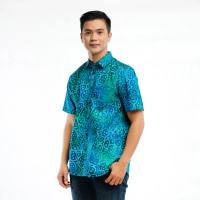 Batik Pria Tampan - Kemeja Abstrak Water Amoeba