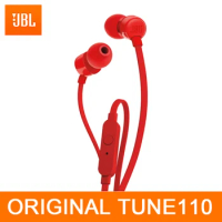 JBL T110 100% Original TUNE 110 3.5mm Wired Headset Deep Bass Earbuds Sports Earphone In line Control Handsfree with Microphone