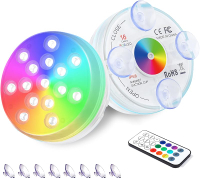 AquaMiracle Submersible LED Lights with Remote Shower Lights Waterproof Battery Operated Multi Color