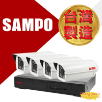 【SAMPO 聲寶】監視器組合 4路4鏡 DR-TWEX3-4錄影主機 VK-TW2C98H 2百萬畫素紅外線攝影機 昌運監視器