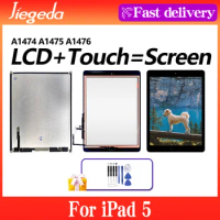LCD+TouchScreen For iPad 5 A1474 A1475 A1476 Touch Screen +LCD Display Tablet PC Assembly Replacement Parts for Air 1 Air1 iPad5