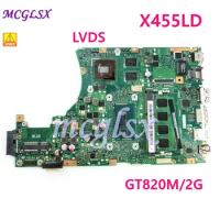 X455LD LVDS 4G RAM GT820M/2G i5 CPU Motherboard For Asus X455L X455LF X455LJ X455LB X455LD A455L F455L K455LMainboard Used