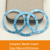 SKX007 Ceramic Bezel Insert, Size 38mm X 30.6mm Curved for Seiko SKX007/SKX009/SKX011/SKX171/SKX173/SRPD Cases Accessories