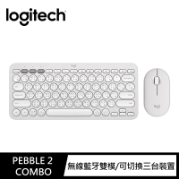 Logitech 羅技 Pebble 2 Combo 無線藍牙鍵盤滑鼠組 K380S+M350S(珍珠白)