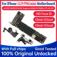 Clean iCloud Mainboard for iphone 12 12Mini 12Pro max with IOS System 64G 128G 256G 512G Original Unlocked Motherboard With face