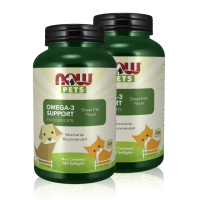【NOW Foods】寵物OMEGA-3魚油膠囊2瓶組(180顆/瓶)