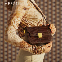 LA FESTIN New Designer Handbag Women Crossbody Shoulder Bags Trendy Messenger Retro Small Square Bags Lizard Print Saddle Bag