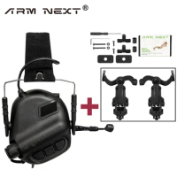 EARMOR M32 MOD4 Tactical Headset Shooting Earmuffs with Helmet Rail Bracket Microphone Supporting Communications Sound Amplifica