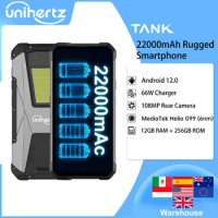 Unihertz TANK 22000mAh Rugged Smartphone G99 Android 12 Cellphone 108MP 12GB 256GB Night Vision 8GB Mobile Phone