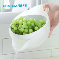 【茶花CHAHUA】Ag+銀離子抗菌雙層旋轉瀝水籃(蔬果洗菜籃/瀝水盆/塑膠盆)