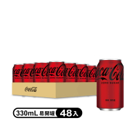 Coca-Cola 可口可樂ZERO SUGAR 無糖零卡易開罐330ml x2箱(共48入;24入/箱)