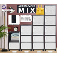 AKAKO - LEMARI PAKAIAN PLASTIK AKAKO SWING \CATUR MIX\"/KODE: CATUR MIX - SUSUN 2 Furniture"