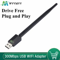 WvvMvv 300Mbps WIFI Adapter Wireless Network Card Play and Play Mini USB WiFi Adapter LAN Wi-Fi Receiver For PC Windows