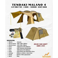 SKY - TENDAKI •tenda famili dome camping termurah •BORNEO 4 pro •MALANO •Double Layer •PU 4000mm MAL