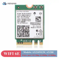 WiFi 6E ForIntel AX210 Bluetooth 5.3 M.2 Wireless Card AX210NGW 2.4Ghz 5Ghz 6Ghz 5374Mbps 802.11ax Wifi 6 Adapter For Laptop PC