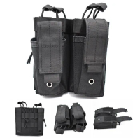 Tactical M4 Double Magazine Pouch Molle Rifle Mag Pouch and Pistol Magazine Bag for M4 M16 AK Glock M1911 92F Hunting Accessory