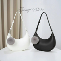 Tas Bahu Wanita Bulan Sabit Shoulder Bag Free Gantungan Lucu Random Fashion Handbag