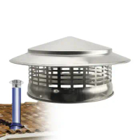 Stove Pipe Chimney Cap Fireplaces Rain Hat Smokeware Zinc Alloy Mushroom-shaped For Roof Rain And Bird Proof Screen Cover Stove
