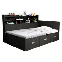 Children's modern basic furniture, wooden bed frame, large single storage , double bed, king size double bed