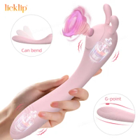 LICKLIP Dildo Rabbit Vibrator Nipple Clitoral Sucker Vacuum Stimulator Sucking Vibrators for Women