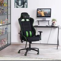 Computer Chair Gaming Chair Office Chair, 360 ° Rotation, Manual Control of the Backrest From 90 ° to 150 ° (Greeb &amp; Black)