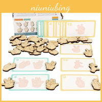 Wooden Hand Gesture Pattern Matching Blocks Kids Learning Toy For Early Education