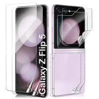 For Samsung Galaxy Z Flip 5 5G Screen ProtectorSoft HD Hinge Protective Soft Anti-scratch Front Back Hydrogel Film For ZFlip5